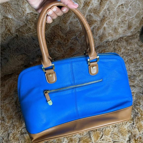 Joy & Iman Blue and Tan Handbag - Picture 4 of 16